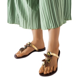 Zlatne elegantne Zarattini japanke zlatni