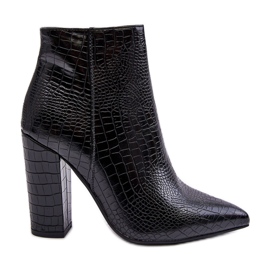 Elegantne zmijske čizme na crnoj Dante peti crna