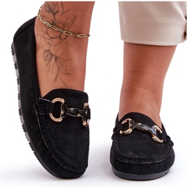 PG1 Ženske natikače od brušene kože s ukrasom Black Dionira crna