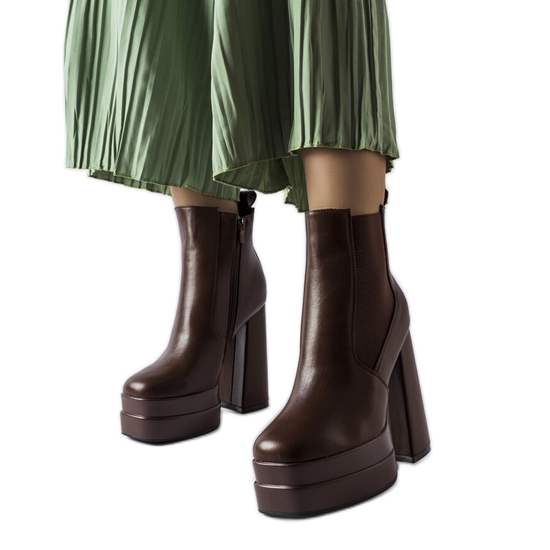 Inna Smeđe čizme na visoku petu iz Copertina smeđa