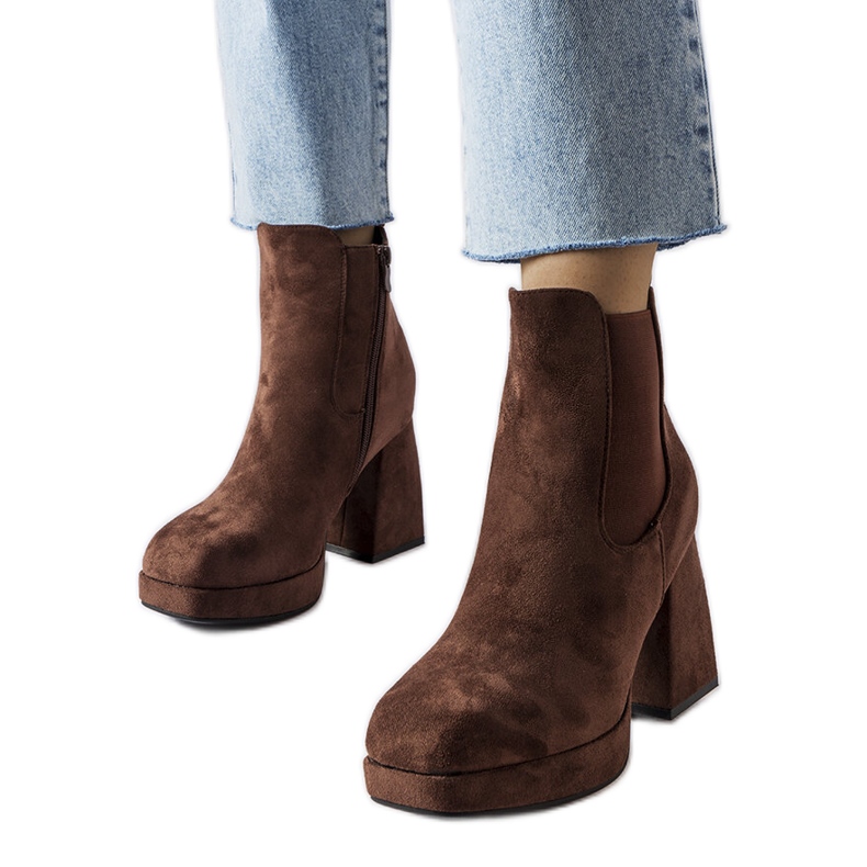 Province smeđe čizme od eko antilop kože smeđa