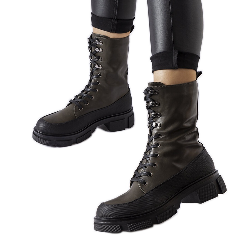 Zelene radničke čizme s debljim potplatom iz Lori zelena