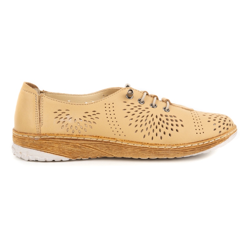 WASAK Ženske ažur kožne cipele 0626W safari bež