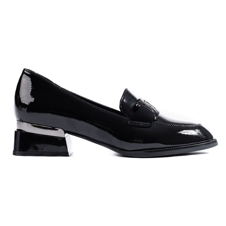 Ženske crne lakirane cipele s Vinceza kopčom crno