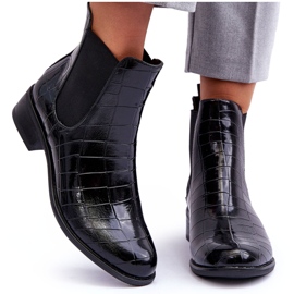 Kožne čizme Chelsea čizme životinjski uzorak Crna Daina