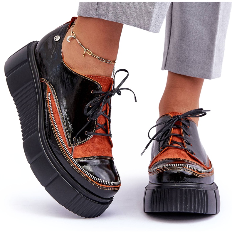 Ženske kožne cipele Maciejka 50740-18 crne crno