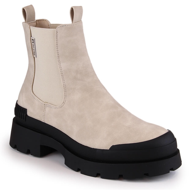 Ženske Chelsea čizme na platformu bež Big Star MM274322