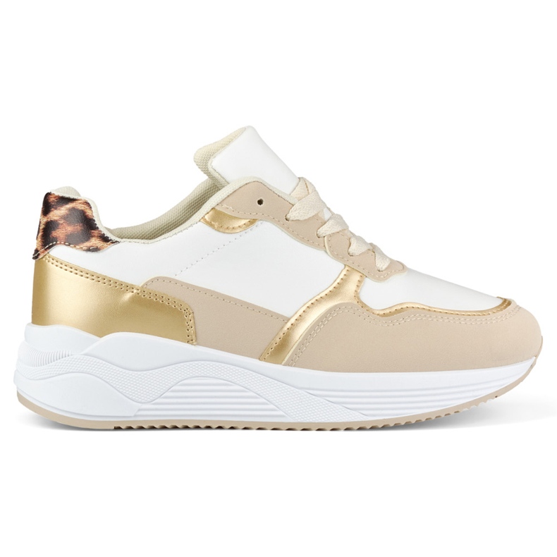 Ženske bijele i zlatne tenisice bijela