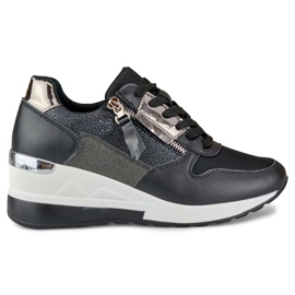 Elegantne crne sportske cipele na wedge crna