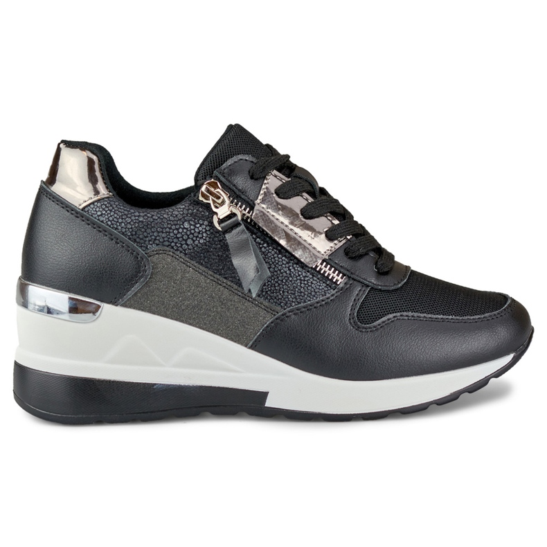 Elegantne crne sportske cipele na wedge crno