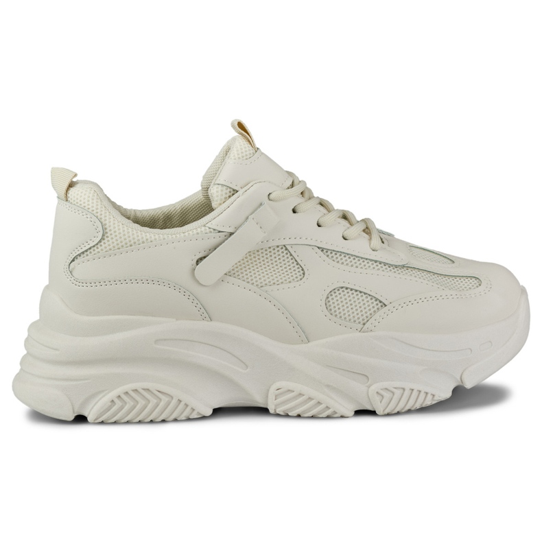 Ženske bež tenisice s debelim đonom crno