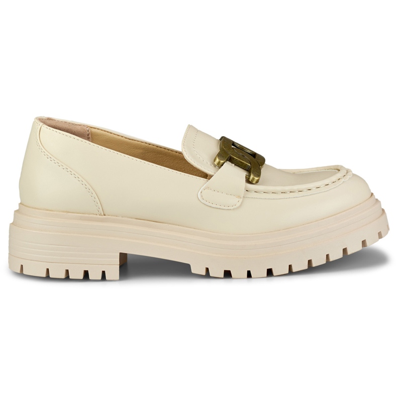 Bež natikače sa zlatnom kopčom