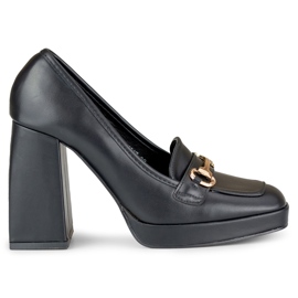 Crne natikače s visokom udobnom petom crna