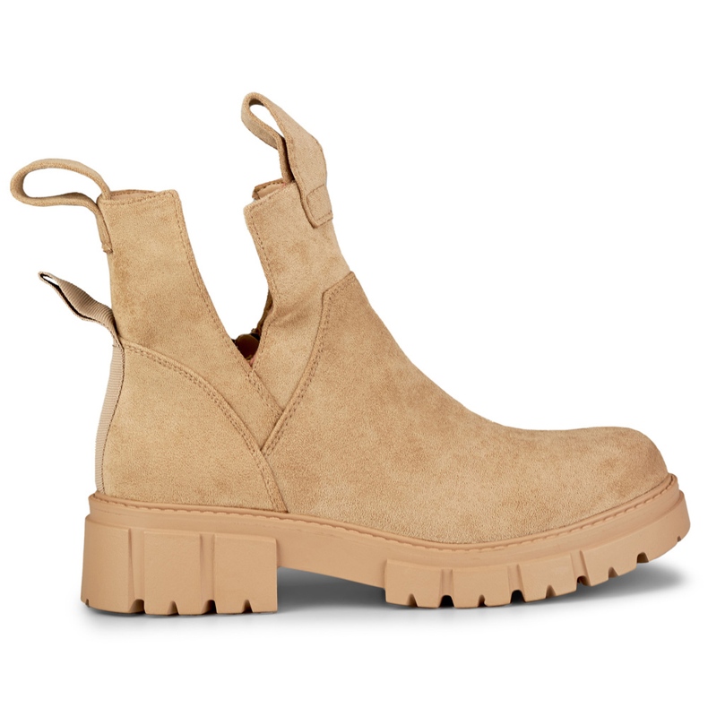 Ženske čizme na platformu bež boje