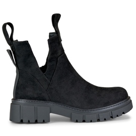 Ženske crne čizme na platformu crna