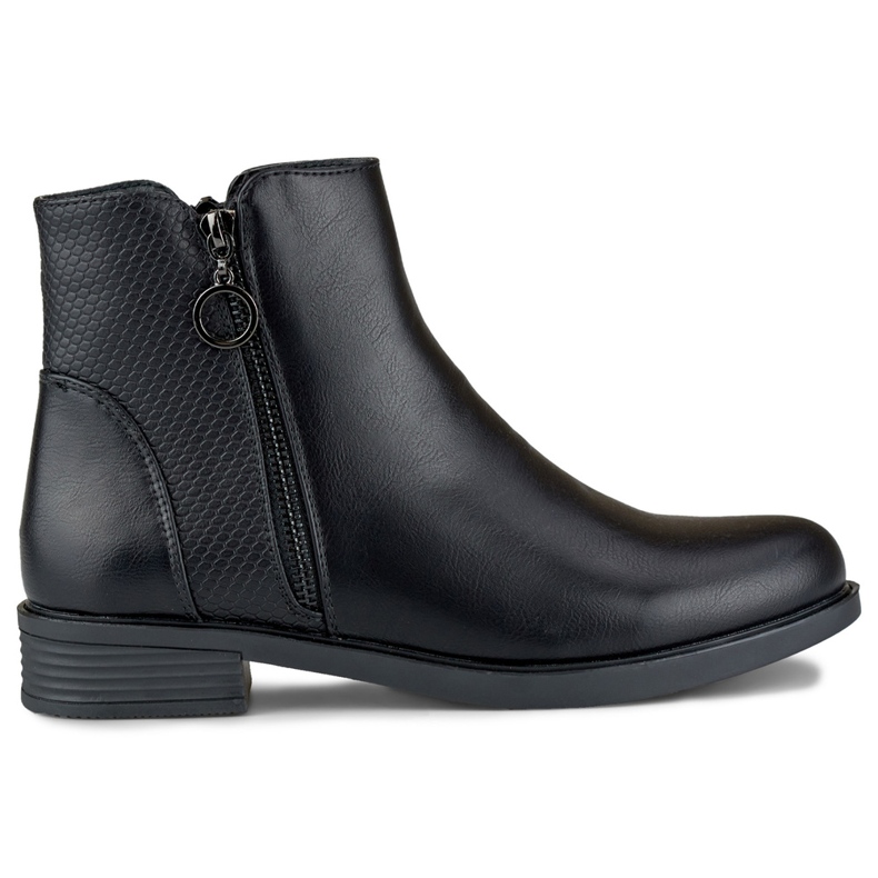 Ženske crne ravne čizme od eko kože crno