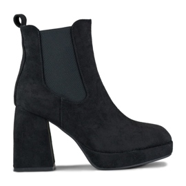 Ženske antilop crne čizme na visoku petu bež