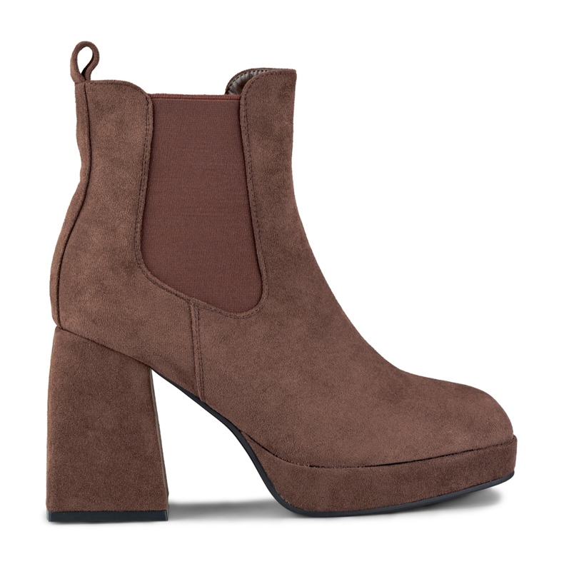 Ženske antilop smeđe čizme na visoku petu smeđa