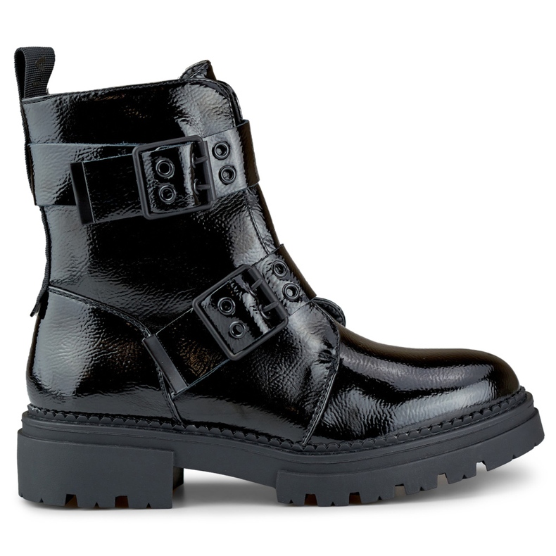 Lakirane crne ženske radničke čizme Axelle crno