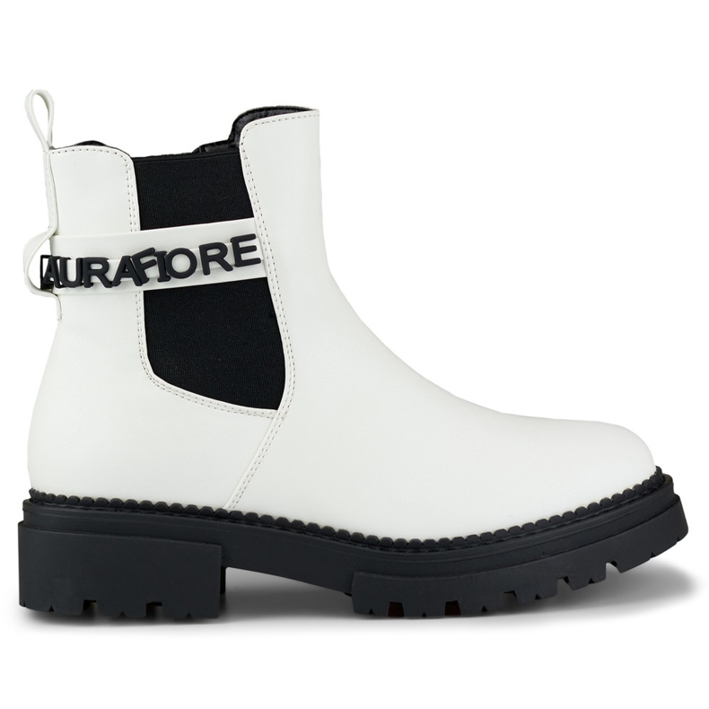 Ženske bijele čizme od eko kože sa ukrasnim natpisom bijela