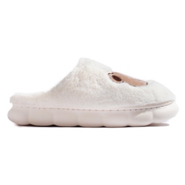 Bijele krznene papuče s medvjedićem Shelovet bijela