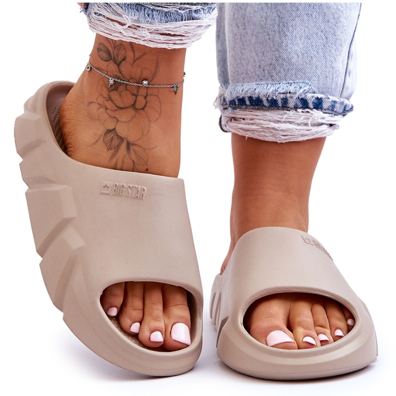 Ženske lagane pjenaste papuče Big Star LL274593 Bež