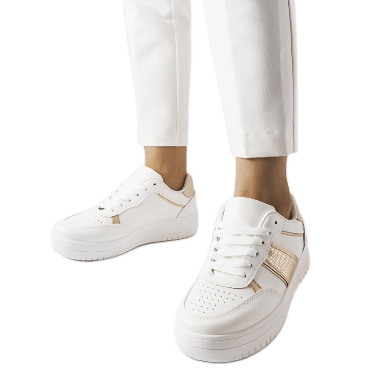 Bijelo-zlatne sportske tenisice iz Parme bijela