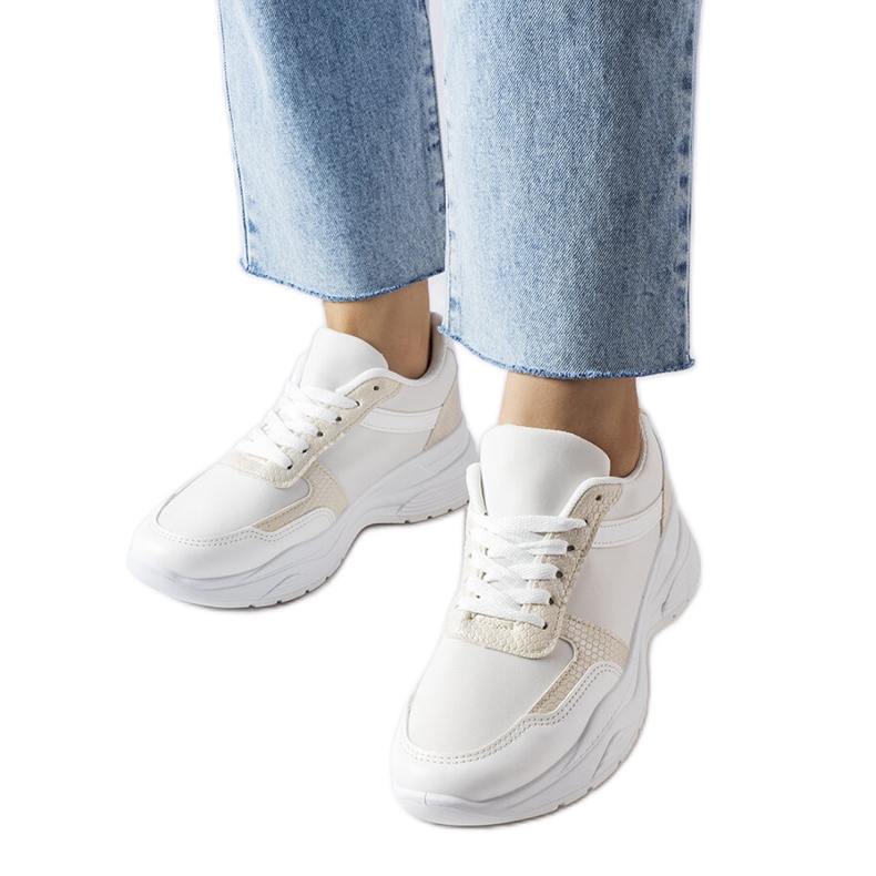 Bijele tenisice s detaljima od zmijske kože iz Diega bijela