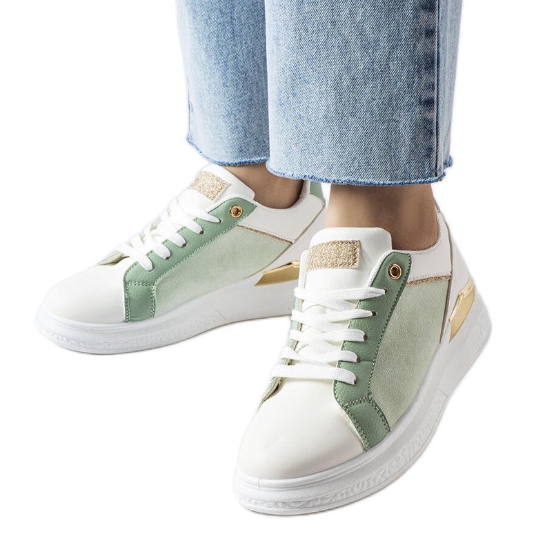 Inna Bijelo-zelene cipele sa zlatnim naglaskom iz Palaisa bijela