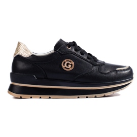 Crne kožne tenisice s platformom iz Sheloveta crno