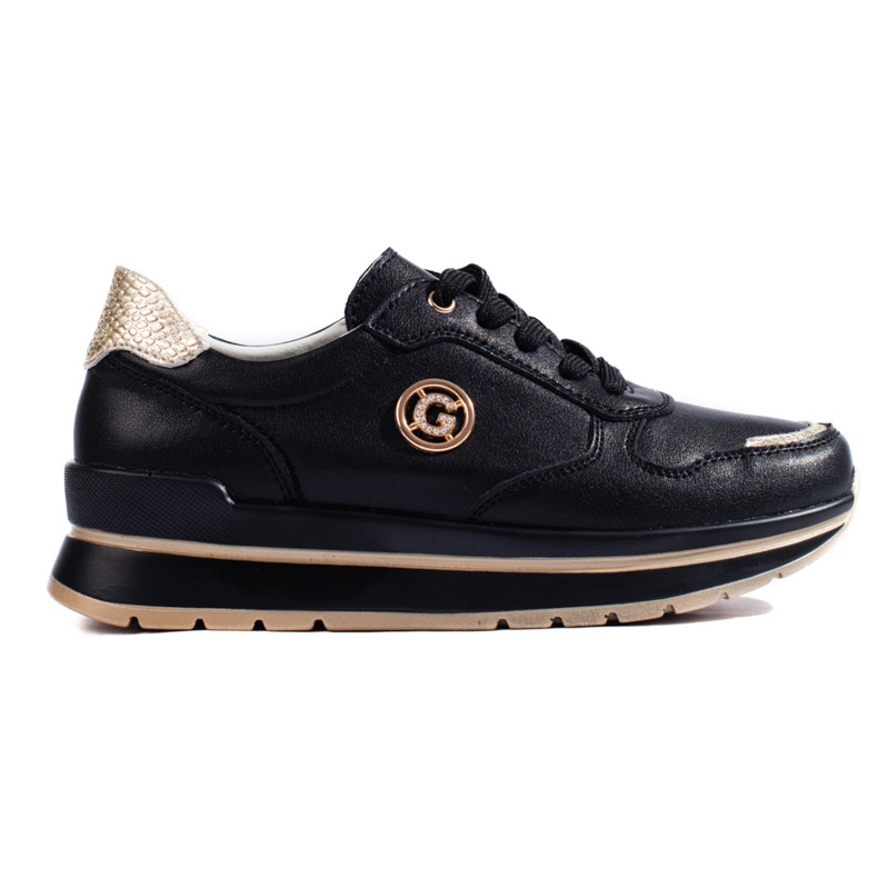 Crne kožne tenisice s platformom iz Sheloveta crno