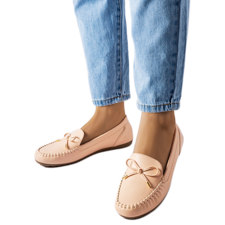 Via Foria bež mokasine s mašnom