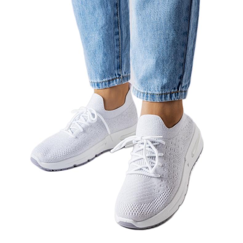 Inna Bijele tenisice ukrašene srebrnim koncem iz Randolpha bijela