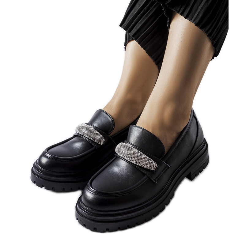 Crne mokasine s kamenčićima iz Hartforda crno