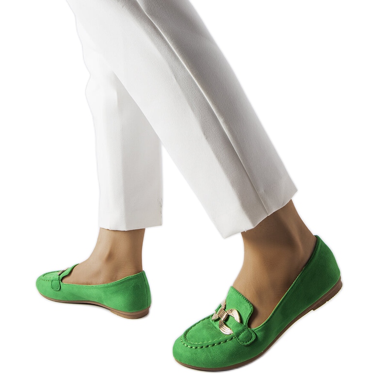 Zelene natikače sa zlatnom kopčom iz Magliana zelena