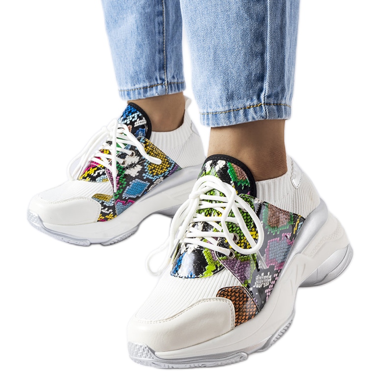 Filiberto bijele tenisice sa životinjskim naglaskom bijela