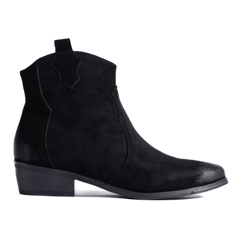 W. Potocki Ženske crne kaubojske čizme Potocki od brušene kože crno