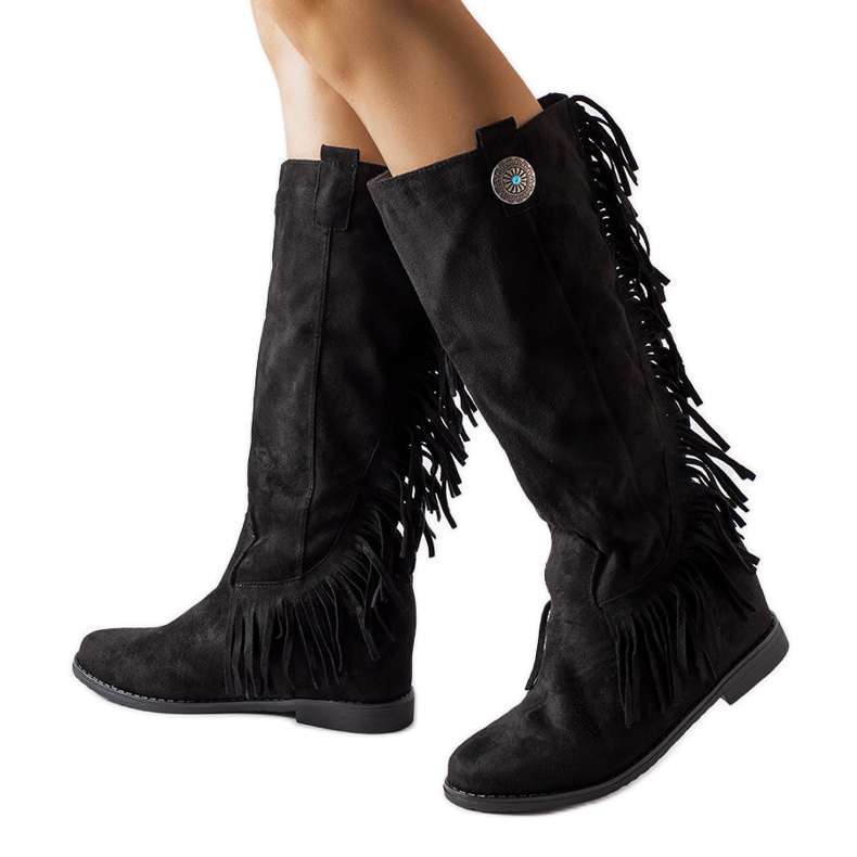 Crne prekrivene čizme na klin od Lecorea crno