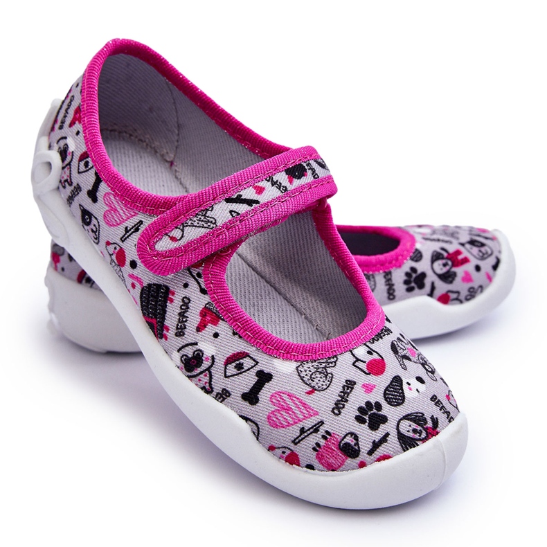 BEFADO S.A. Befado dječje papuče balerinke 114X521 Siva i Roza ružičasta