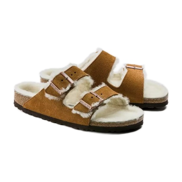 Japanke Birkenstock Arizona Shearling Mink W 1001135 smeđa