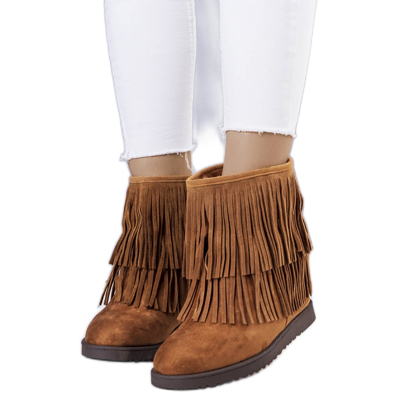 Smeđe čizme na klin s resicama iz Rivièrea smeđa