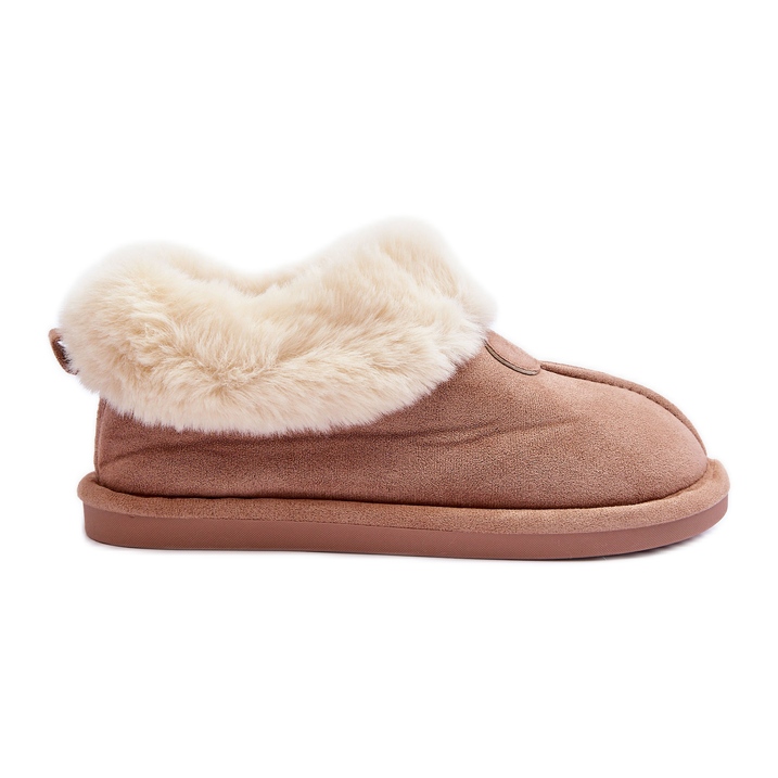 FB3 Bež Lanoze ženske papuče s krznom