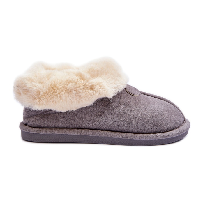 FB3 Ženske papuče s krznom, sive Lanoze siva