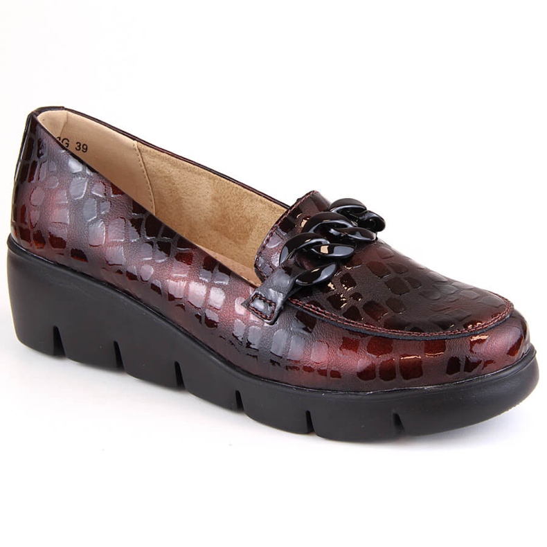 Filippo DP4128 bordo kožne ženske cipele na platformu crvena