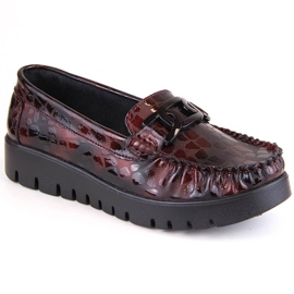 Kožne cipele, ženske mokasine na bordo platformu Filippo DP3334 crna