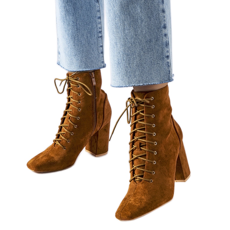 Smeđe gležnjače na vezanje iz Drouinsa smeđa