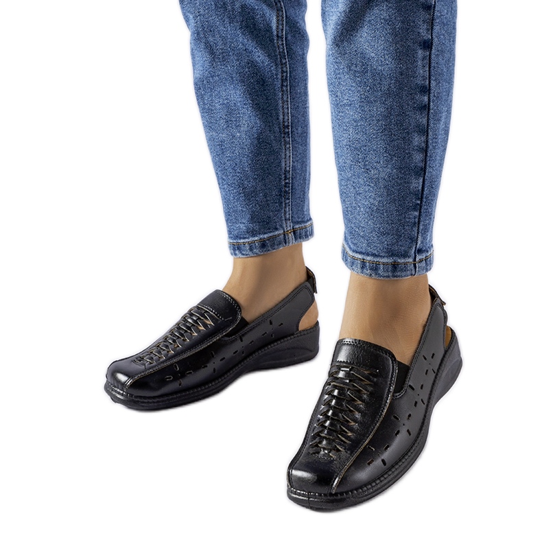 Glafi crne ažur sandale crno