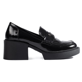 Crne lakirane cipele Shelovet na visoku petu crna