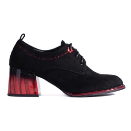 Shelovet crne antilop cipele s visokom petom crna