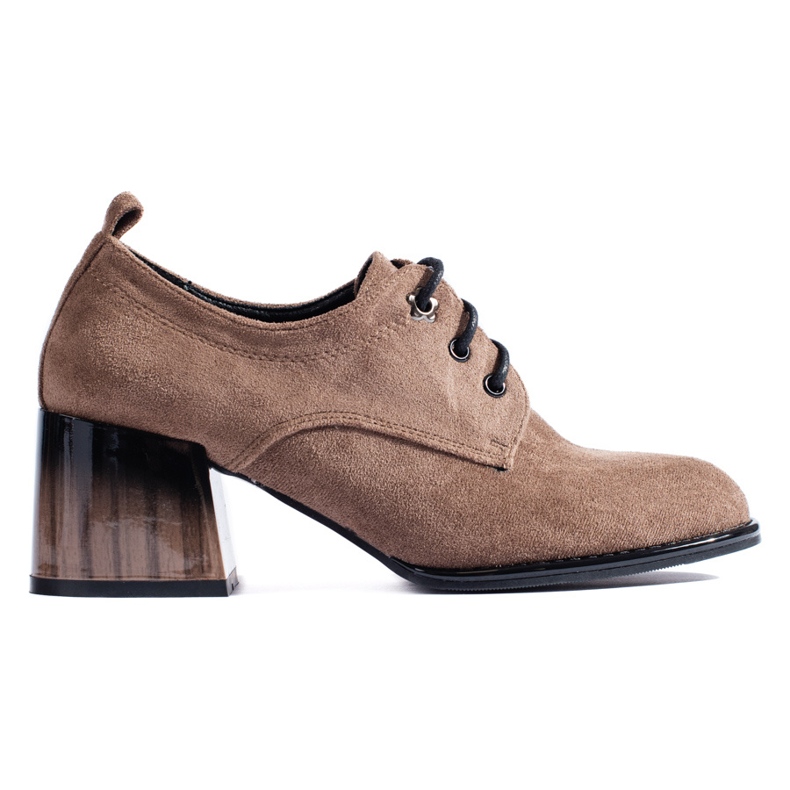 Tamno bež štikle od brušene kože Shelovet